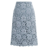 Christmas Gift Women A-line Skirt Lace Elegant Office Skirts Womens Black Pencil Velvet Skirt For Women Warm Skirts Knee-length High Waist