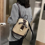 Kukombo New Fashion Women Leather Backpack Small PU School Bag Backpacks for Teenage Girls Vintage Double Shoulder Bags Mochila Feminina