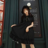 Christmas Gift Kawaii Gothic Lolita Dress Cute Fairy Harajuku Mall Goth Black Party Dresses Long Sleeve Ruffles Dark Academia Cosplay