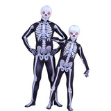 Kukombo Halloween 2022 Cosplay Carnival Parent-Child Halloween Party Outfit Skull Costume Skeleton Print Horror Child Performance Game Scary