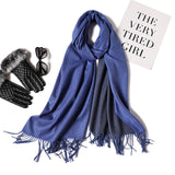 Christmas Gift Hot 2021 Winter Scarf Double Side Women's Scarves Fashion Warm And Soft Cashmere Scarf Lady Shawls Pashmina Foulard Tassel