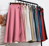 Kukombo Christmas Gift Skirts Women Tender Charm Daily Pure Chiffon Ulzzang Side-slit College Elegant Simple Clothing Summer Leisure Artistic Lace-Up