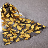 Christmas Gift 2021 New Spring Summer Scarf Women Fashion Leaf Cut Flowers Scarves Elegant Lady's Beach Cove Up Winter Scarf For Women Shawl
