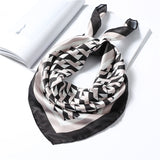 Kukombo New Silk Scarf Square for Women 70x70cm Small Neck Scarves Lady Shawl Fashion Print Hijab Brand Designer High Quality Scarfs