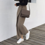 Kukombo New 2024 Autumn Winter Women Skirts Knitting Straight Korean Style Split Harajuku Elegant Vintage Long Skirts