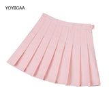Christmas Gift Sweet Women Pleated Skirts Summer High Waist Ladies Girls Mini Short Skirt Preppy Style Chic Women Mini Skirts Solid Color Skirt