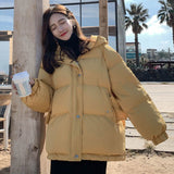 Christmas Gift Autumn Winter 2021 New Womens Coats Blue Jackets Hooded Coat Thick Cotton Parkas Oversized Jacket Female