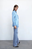 Kukombo Women Fashion Loose Asymmetry Poplin Blouses Vintage Long Sleeve Button-Up Female Shirts Blusas Chic Tops