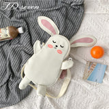 Kukombo 2022 Cute Cartoon Rabbit Bag Fashion Light Canvas Shoulder Bag Girl Student Messenger Bag Mini Bag Doll Bag Accessory Bag