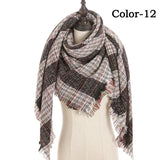 Christmas Gift 2021 New Winter Knitted Scarf Cashmere Pashmina Women Warm Neck Scarves Shawls Plaid Wraps Triangle Stoles Lady Bandana