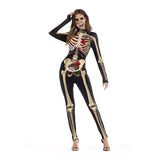 Halloween Kukombo 6Colors Women Skull Skeleton Scary Costume Halloween Party Wear Woman Jumpsuit Skinny Zombie Vampire Cosplay Romper Clothes
