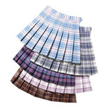 Christmas Gift High Waist Chic Women Pleated Skirt Preppy Style Female Mini Skirts Summer Harajuku Ladies Plaid Skirts Casual A-line Skirt