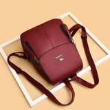 Kukombo Winter Women Leather Backpacks Fashion Shoulder Bags Female Backpack Ladies Travel Backpack New Mochilas School Bags For Women