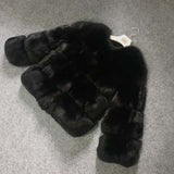 Christmas Gift Fluffy Pink Faux Fox Fur Coat Jacket Women Winter 2021 New Fashion Fake Fox Fur Short Coat Elegant Thick Warm Overcoat Femme