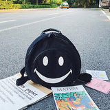 Kukombo Back to school  Funny Smiling Face Backpack Women Laptop Bag  Big Capacity Cartoon Printed Students Backpacks Children Nylon Travel Bag Yellow