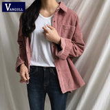 Christmas Gift New Harajuku Corduroy Jackets Women Winter Autumn Coats Plus Size Overcoats Female Big Tops Cute Jackets Solid Color Clothing