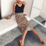 Kukombo Leopard Print Skirt Women A-Line High Waist Skirt Wild Midi Skirts Womens Things Sexy Long Skirts Summer 2022