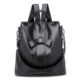 Kukombo Back to school  Cute Pink Bow Women Backpack Pu Leather Antitheft Backpack For Teenage Girls Rucksack Female Shoulder School Bags Travel Mochila