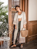 Kukombo 2022 Kimono Cardigans Fashion Chiffon Summer Tribal Retro Printed Long Blouses Ladies Shirts Women Clothing CA8091