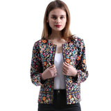 Kukombo New Botanical Jacket Autumn Basic Short Blazers for Women Spring Multicolor Collarless Female Fashion Elegant Coat