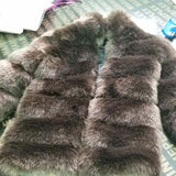 Rarove Christmas Gift Women Winter Luxury Faux Fur Jackets Coats Shaggy Thicken Warm Outerwear Overcoat Ins Fashion High Street Fake Fox Fur Coat