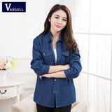 Christmas Gift Long Women Denim Jackets 2021 New Spring Solid Casual Outerwear Single Breasted Pocket Female Plus Size Loose Thin Coats