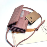 Kukombo Wallet Women Purse Fashion High Quality Long Purse Female Large Capacity Hasp Knitting PU Leather Clutch Wallets Women's Wallet