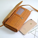 Kukombo Wallet Women Purse Fashion High Quality Long Purse Female Large Capacity Hasp Knitting PU Leather Clutch Wallets Women's Wallet