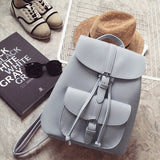 Kukombo Back to school  Women Drawstring Backpack PU Leather School Bags Teenage Girls Belt Decoration Backpacks For Female High Quality Ladies Bagpack