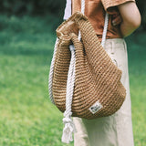 Kukombo Summer Straw Bag Women Backpack Fashion Rucksack Weaved For Girls Mochila Backpack Travel Beach Straw Bags Women Shoulder Bag