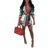 Cyber Monday Sales Hot Autumn Long Shirt Flower Print Blouse Plus Size Beach Blouses Women Casual Ruffles Sleeve Women Shirts Blouses S-3Xl