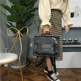 Kukombo Back to school  Korean Vintage Women Backpacks Preppy Style Student Backpack Multifunctional Female Shoulder Bag Women School Bag Ladies Totes