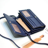 Kukombo Wallet Women Purse Fashion High Quality Long Purse Female Large Capacity Hasp Knitting PU Leather Clutch Wallets Women's Wallet