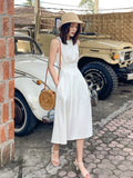 Kukombo New Summer Women Slim Comfortable Fashion Tide Designer Runway Chic Casual White Dress