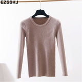 Christmas Gift winter clothes Knitted woman sweaters Pullovers spring Autumn Basic women's jumper Slim women's sweater cheap pull long sleeve