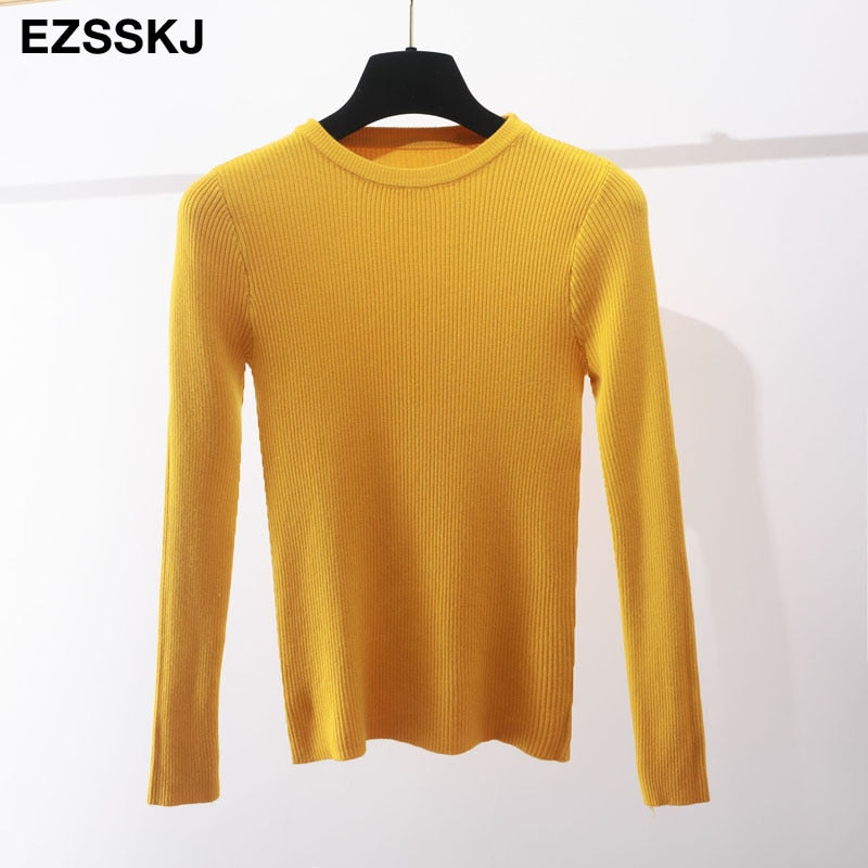 Christmas Gift winter clothes Knitted woman sweaters Pullovers spring Autumn Basic women's jumper Slim women's sweater cheap pull long sleeve