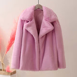 Kukombo Best Look In 2022 Winter Women Faux Fur Coat Ins Popular Fake Fur Jacket Women Thick Warm Soft Rex Rabbit Fur Overcoat Outerwear