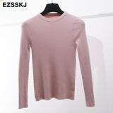 Christmas Gift winter clothes Knitted woman sweaters Pullovers spring Autumn Basic women's jumper Slim women's sweater cheap pull long sleeve