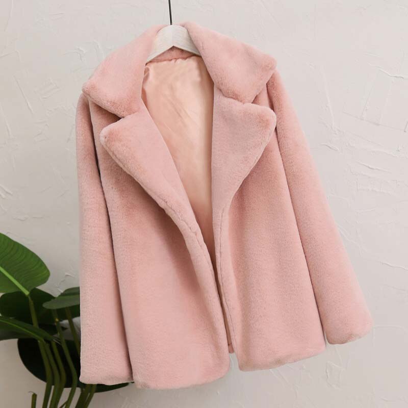 Kukombo Best Look In 2022 Winter Women Faux Fur Coat Ins Popular Fake Fur Jacket Women Thick Warm Soft Rex Rabbit Fur Overcoat Outerwear