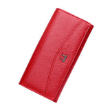 Kukombo Wallet New Brand 100% Genuine Leather Wallet For Women High Quality Coin Purse Female High Quality Long Clutch Phone Red Wallets