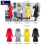 Christmas Gift Winter White Duck Down Jacket Women Slim Thick Long Down Coat Female Hooded Puffer Jacket Long Sleeve Ladies Outwears
