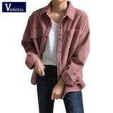 Christmas Gift New Harajuku Corduroy Jackets Women Winter Autumn Coats Plus Size Overcoats Female Big Tops Cute Jackets Solid Color Clothing