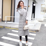 Christmas Gift Winter White Duck Down Jacket Women Slim Thick Long Down Coat Female Hooded Puffer Jacket Long Sleeve Ladies Outwears