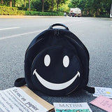 Kukombo Back to school  Funny Smiling Face Backpack Women Laptop Bag  Big Capacity Cartoon Printed Students Backpacks Children Nylon Travel Bag Yellow