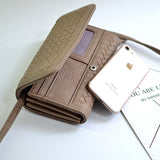 Kukombo Wallet Women Purse Fashion High Quality Long Purse Female Large Capacity Hasp Knitting PU Leather Clutch Wallets Women's Wallet