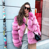 Rarove Christmas Gift Women Winter Luxury Faux Fur Jackets Coats Shaggy Thicken Warm Outerwear Overcoat Ins Fashion High Street Fake Fox Fur Coat