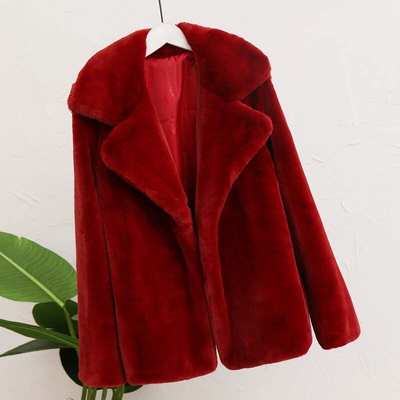 Kukombo Best Look In 2022 Winter Women Faux Fur Coat Ins Popular Fake Fur Jacket Women Thick Warm Soft Rex Rabbit Fur Overcoat Outerwear