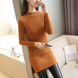 Christmas Gift Elegant Women Sweater Dress 2021 New O-neck Full Sleeve Sashes Stretch Vestidos Female Casual Slim Warm Knitted Dress