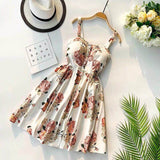 Christmas Gift Marwin New-Coming Summer Women Spaghetti Strap Print Floral Sleeveless Empire Beach Dresses High Street Style