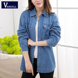 Christmas Gift Long Women Denim Jackets 2021 New Spring Solid Casual Outerwear Single Breasted Pocket Female Plus Size Loose Thin Coats